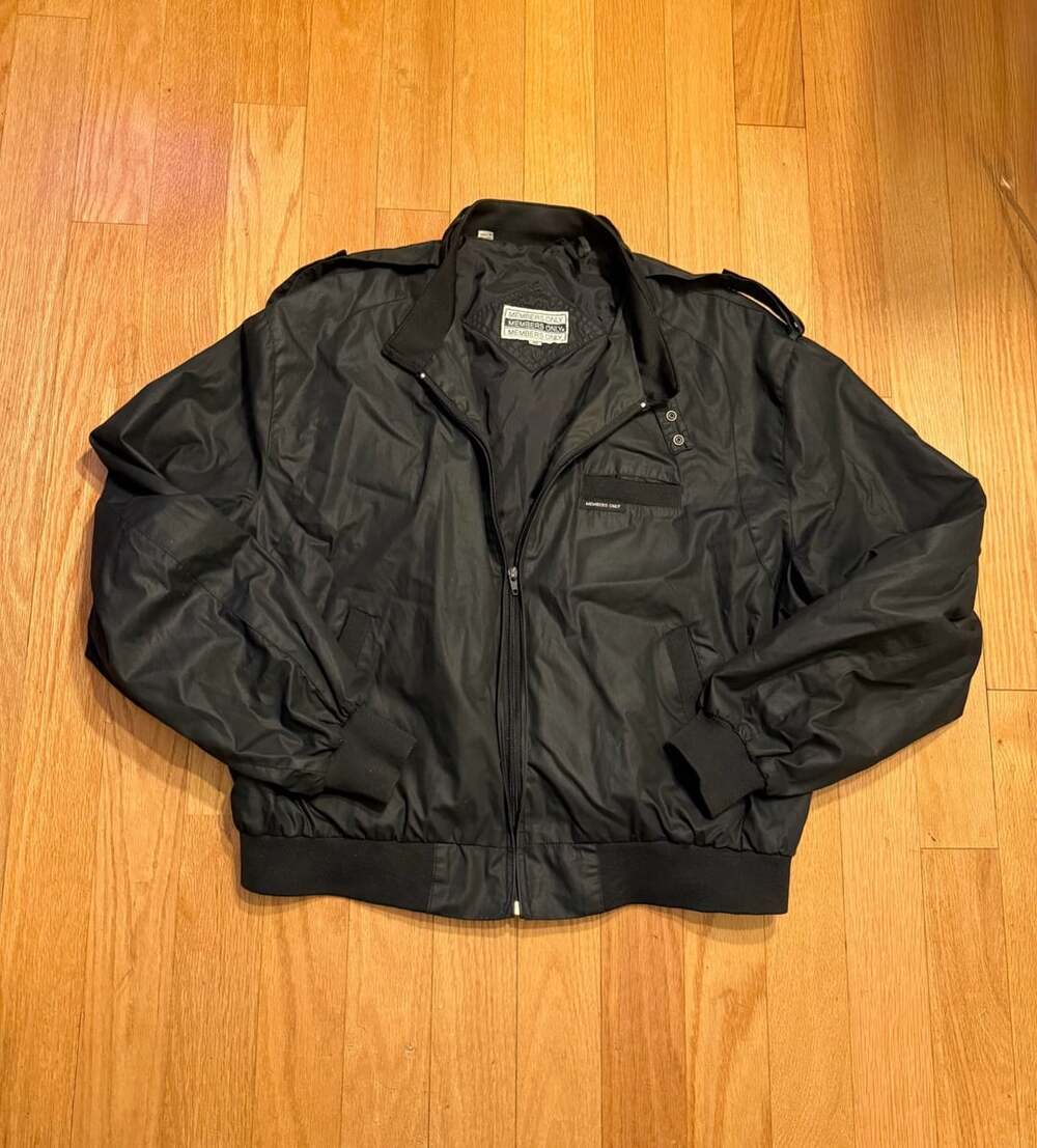 Vintage Members Only Classic Bomber Jacket Size 44 Black